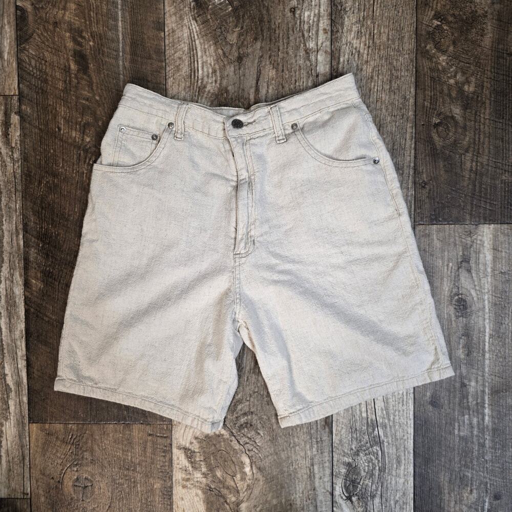 VINT 90s Minimalist Cotton Shorts Neutral Minimalist Casual Summer Shorts SZ 7/8